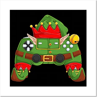 Video Games Gaming Gamer Christmas Day Elf Controller Posters and Art